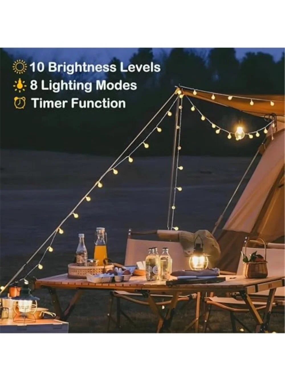 Globe String Lights - Plug in 33 ft 100 LED Crystal Globe Fairy Lights